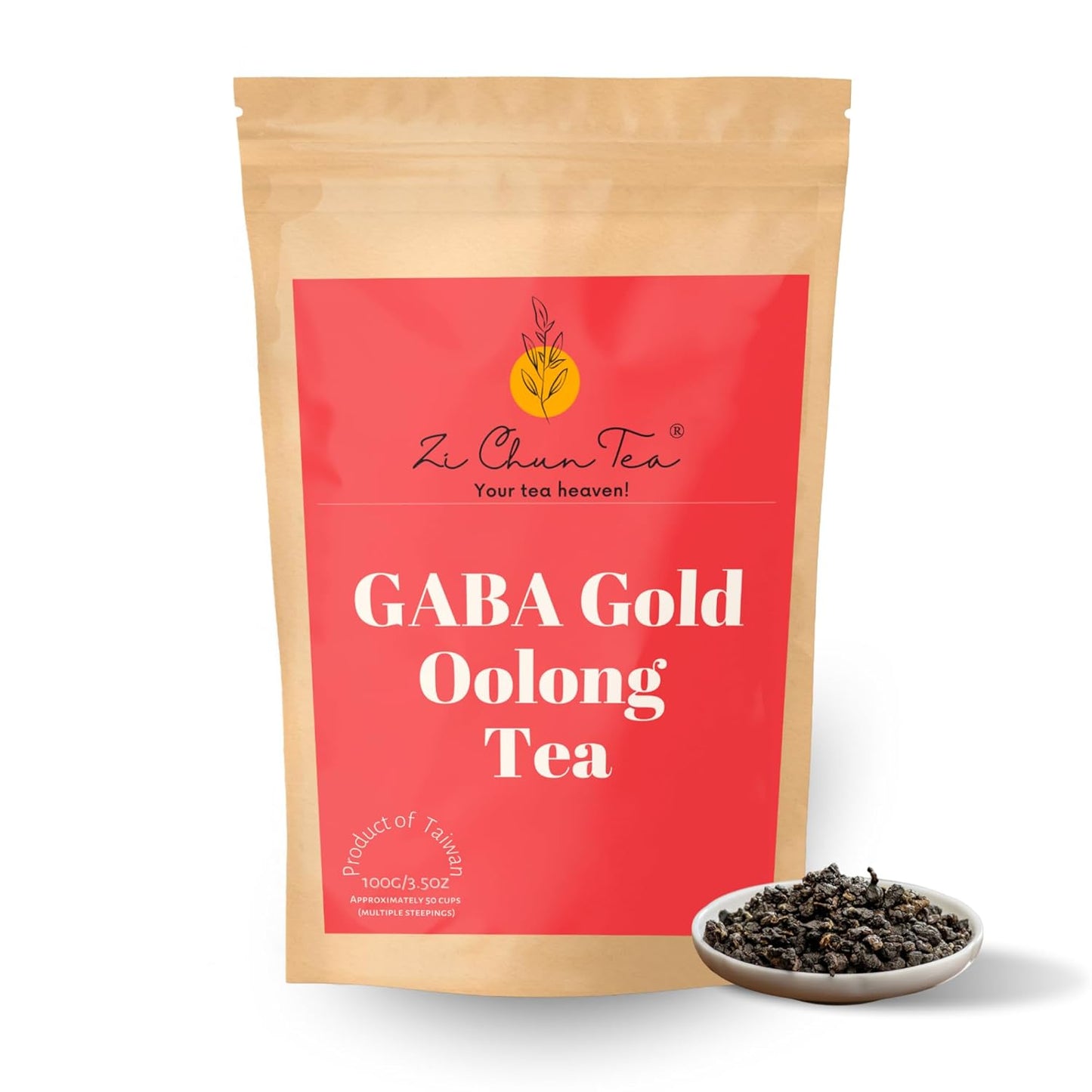 GABA Gold - Organic Oolong Super Tea, Loose Leaf - 100% Natural Grown and Processed - 3.5 ounces