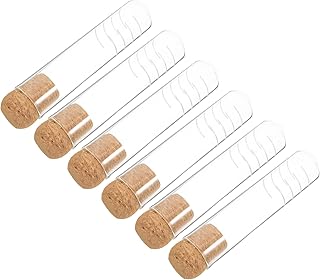 6pcs Glass Tea Infuser Tubes with Cork Stoppers Borosilicate Glass Strainers for Loose Leaf Tea Brewing at Home Or Office