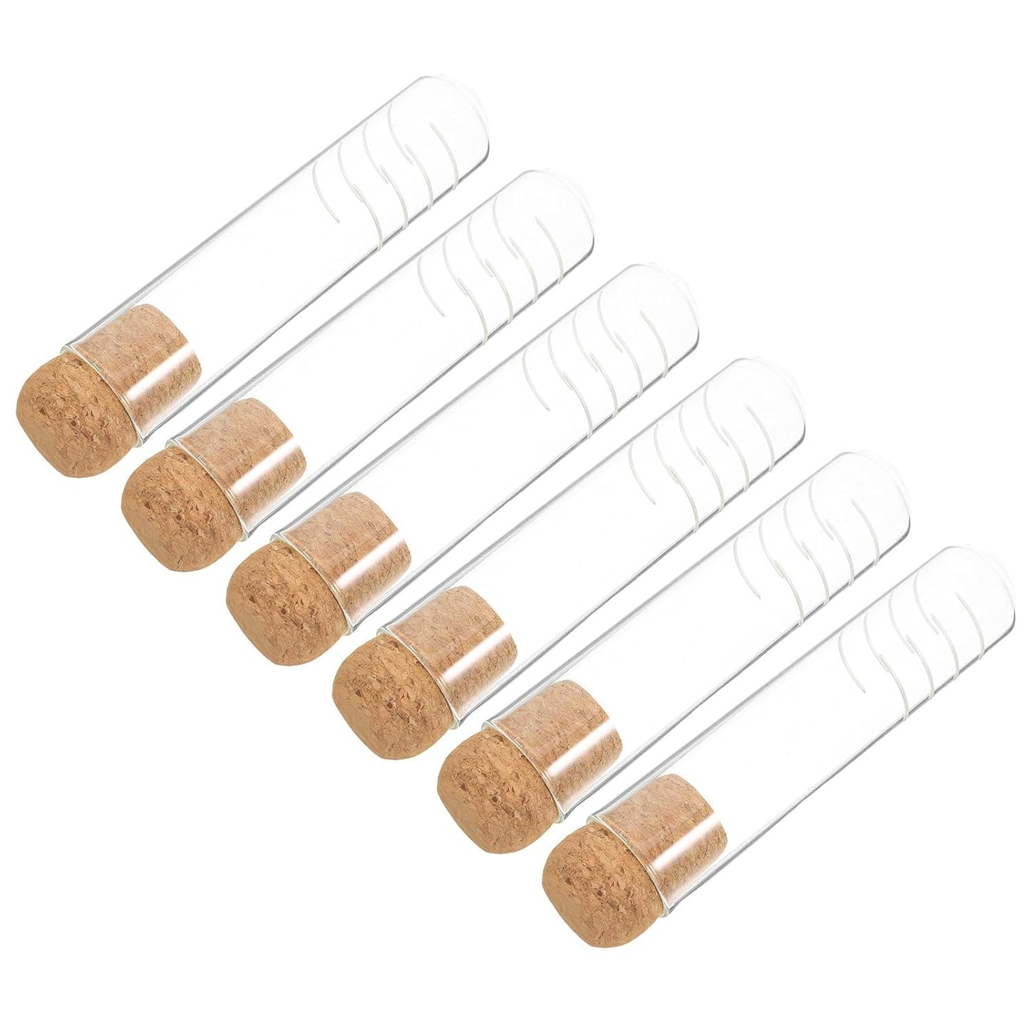 6pcs Glass Tea Infuser Tubes with Cork Stoppers Borosilicate Glass Strainers for Loose Leaf Tea Brewing at Home Or Office