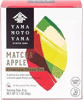Yamamotoyama Matcha Apple Pyramid Green Tea Bag, 10 ct.