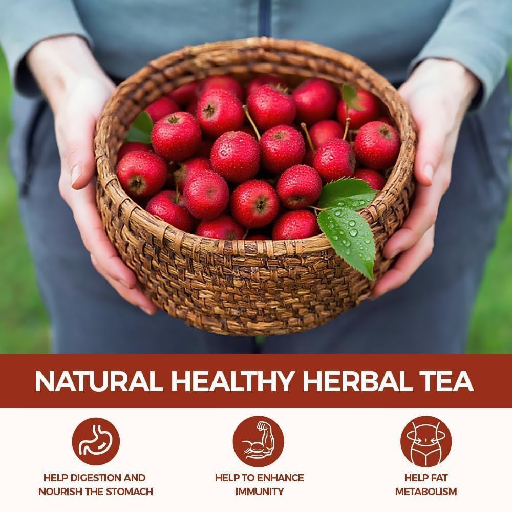 WOTIHA 65 Count Premium Hawthorn Berry Tea Bags - 100% Natural, Aids Digestion, Rich in Antioxidants, Boosts Immunity, Non-GMO Caffeine-Free, Additive-Free
