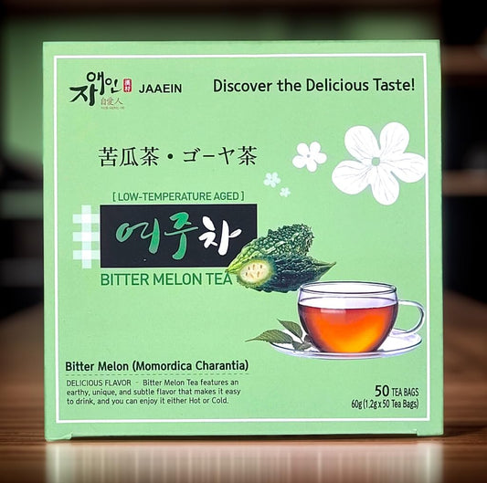 JaAeIn Bitter Melon Tea Natural Pure Korean Gohyah Fruit Tea Ampalaya Karela Leaves No Sugar, Caffeine Free, Gluten Free
