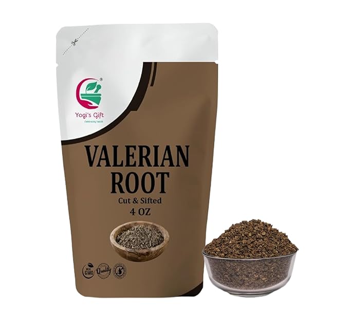 Valerian Root 4oz, Cut & Sifted, 100% Natural & Pure, for Tea & Herbal Blends, Naturally Strong Aroma, Resealable Bag for Freshness - By Yogi’s Gift®