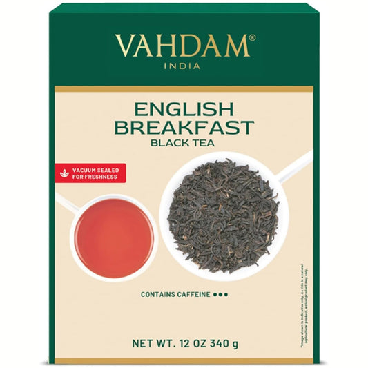 VAHDAM English Breakfast Tea Loose Leaf (12oz|170+ Cups) Bold Black Tea