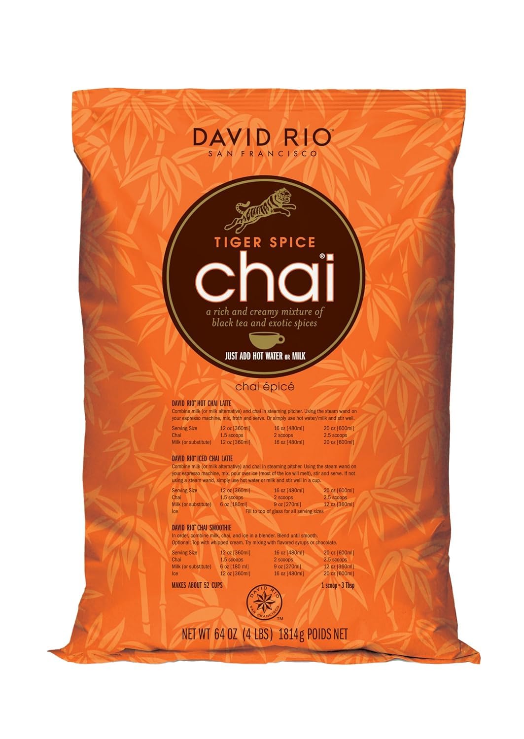 David Rio Tiger Spice Chai, Two 4 Lb. Bags