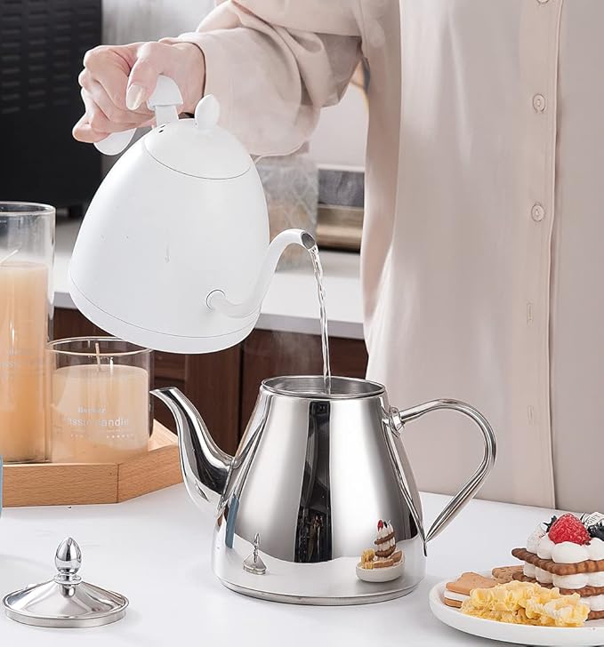 Sanqiahome Stainless Steel Teapot with Infuser 1500ml