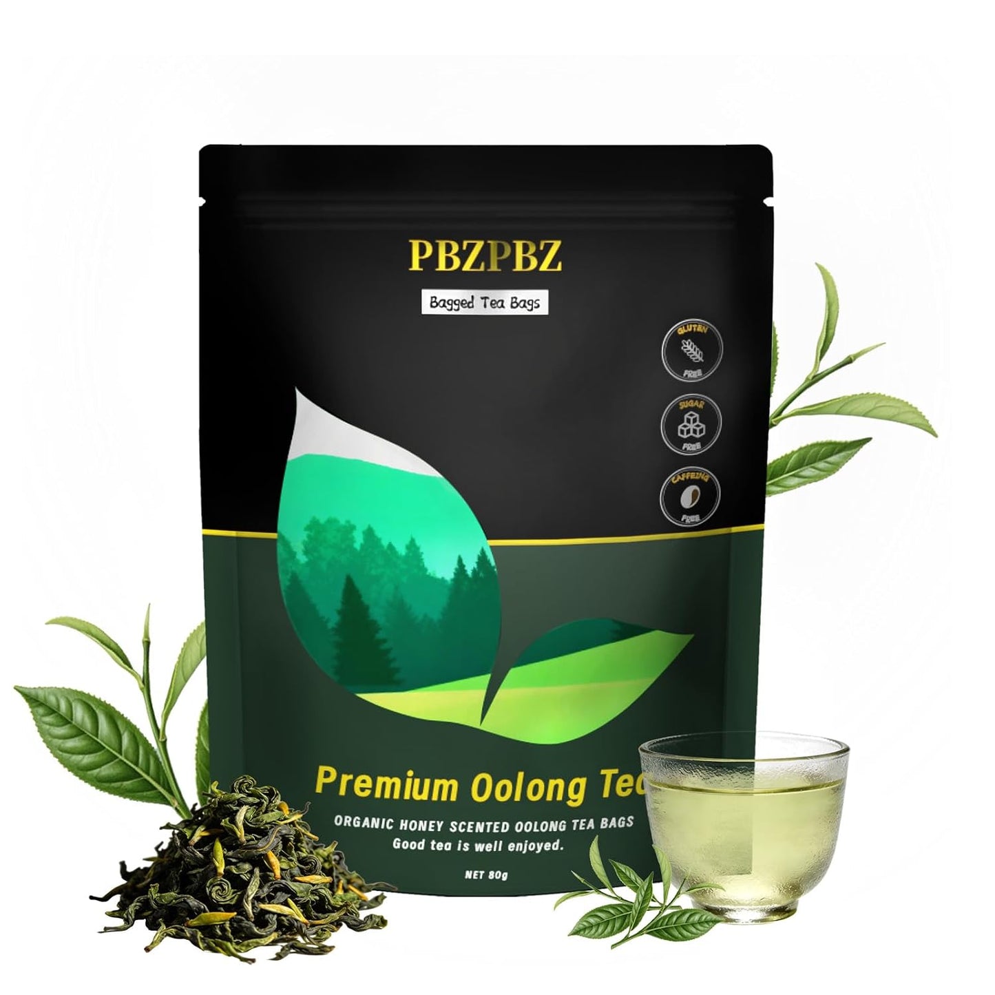 Oolong Whole Leaf Tea Bags, Organic Non-GMO, High-Altitude, 20 Count (1) | Smooth Floral Honey Taste for Daily Relaxation &amp; Wellness Ritual, Moderate Caffeine