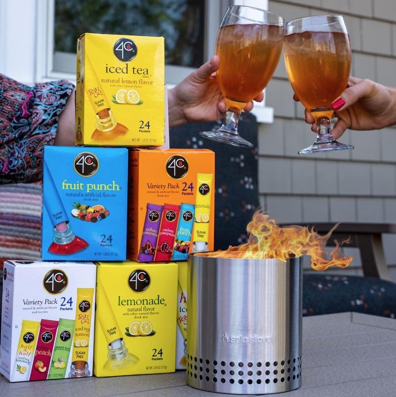 4C Powder Drink Mix Packets, Lemon Tea 1 Pack, 24 Count, Singles Stix On the Go, Refreshing Sugar Free Water Flavorings