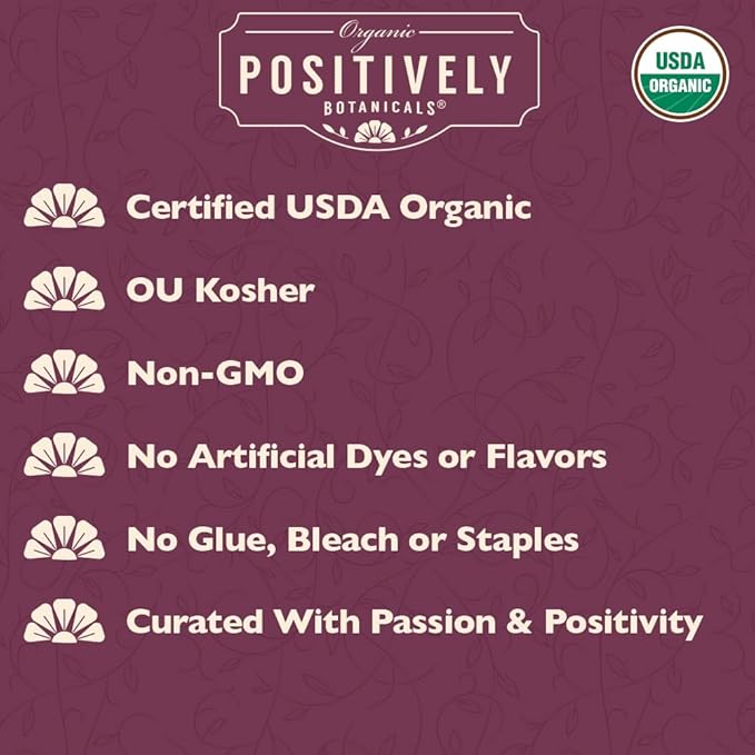 Organic Positively Botanicals Company, Dandelion Leaf Herbal Tea Bags, 20 Count