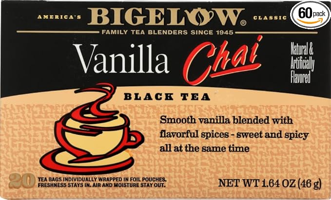 Bigelow VANILLA CHAI Tea - 20 Count (16 Pack)16