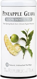 The Republic of Tea – Pineapple Guava 100% White Tea Bags, Steeps 50 Low-Caffeinated Cups