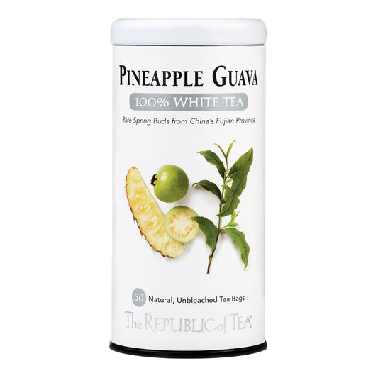 The Republic of Tea – Pineapple Guava 100% White Tea Bags, Steeps 50 Low-Caffeinated Cups