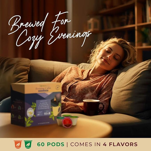 Gya Tea Co Evening Calm Tea Pod Collection Gift Set (60 Count) - Different Flavors Assorted Variety Pack