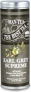 Man Tea, Earl Grey Supreme by La Tea Dah, Gourmet Caffeinated Earl Grey Tea Bags, Unique Gifts for Men for Birthday, Fathers Day, or Anniversary