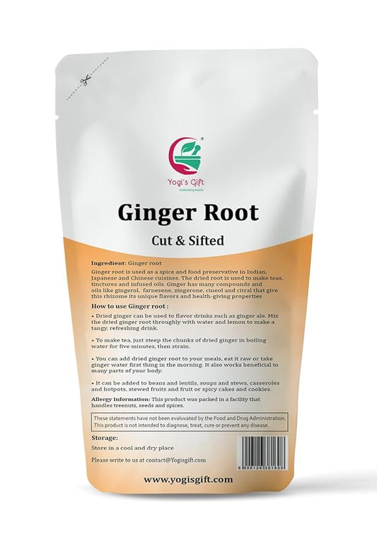 Dried Ginger Root 4 oz, Cut and Sifted Dried Ginger Pieces, As Spicy as Fresh, Flavourful Indian Spice