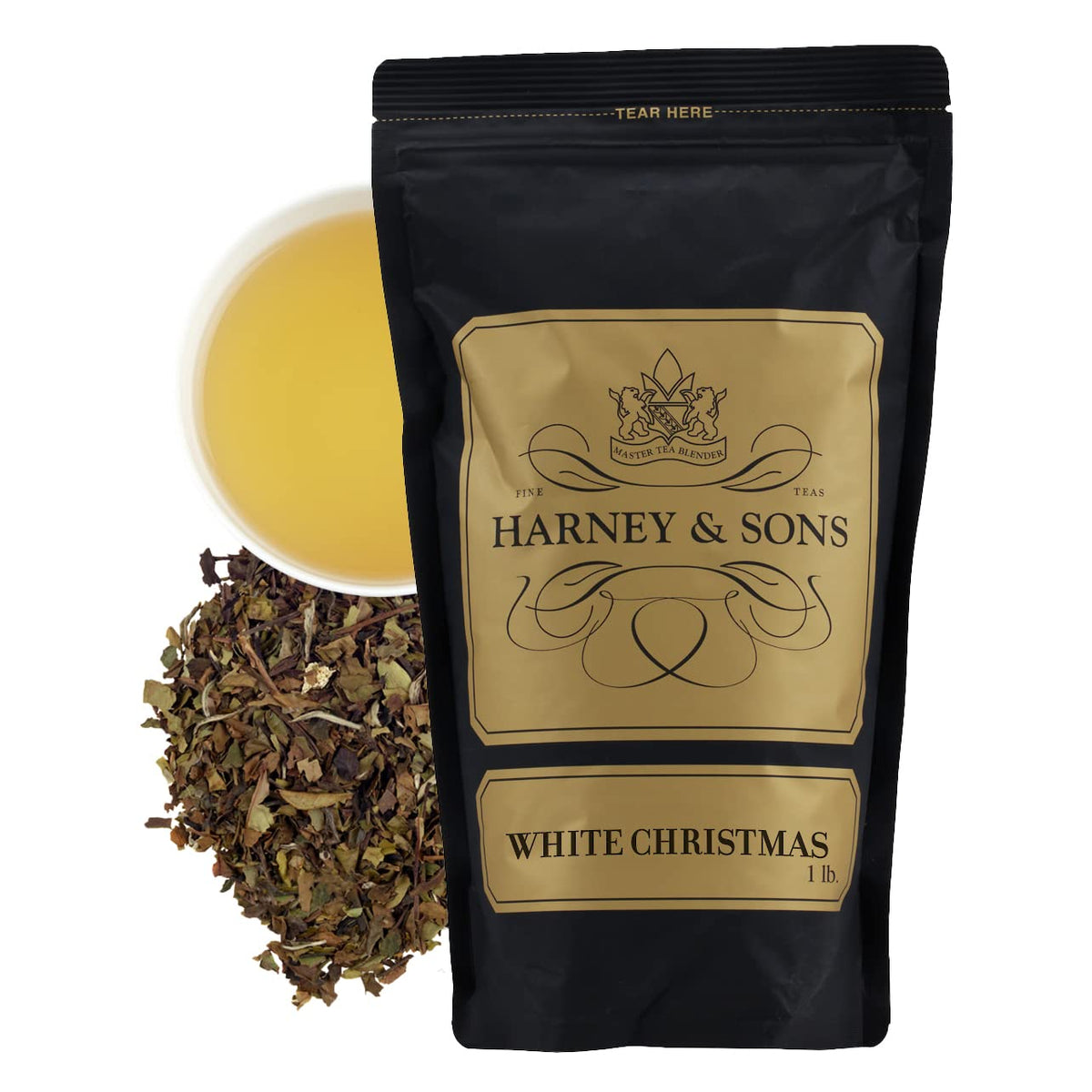 Harney & Sons White Christmas Tea, 16 ounce loose, White Tea with Almond, Vanilla and Cardamom