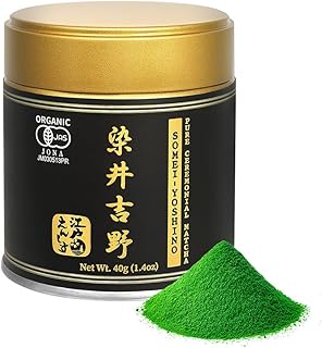 YEDOENSIS Pure Ceremonial Matcha "Somei-Yoshino" - Organic Japanese Green Tea Ceremonial Matcha Powder, JAS Certified Organic, Vegan, Gluten-Free (40g)