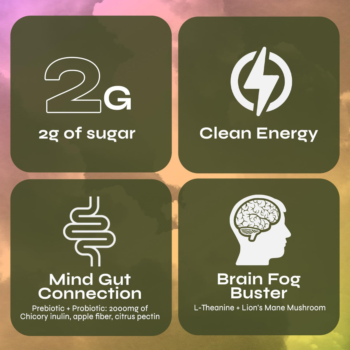 Brainista Yerba Mate Tea Sticks, Instant Tea Packets, Lion's Mane, Strawberry, 20ct