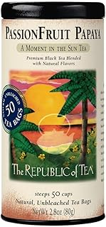 The Republic of Tea – PassionFruit Papaya Black Tea Bags, Naturally Caffeinated, 50 Servings