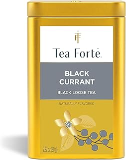 Tea Forte Black Currant Premium Loose Leaf Caffeinated Black Tea Blend Canister, Makes 35-50 Cups