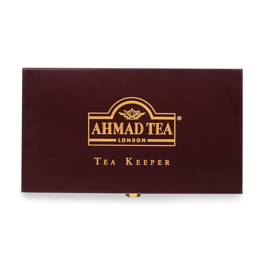 Ahmad Tea Black &amp; Green Tea, Wooden Tea Keeper, 8 Popular Blends 10 ct (each) 80 Teabags Total - Caffeinated &amp; Sugar-Free