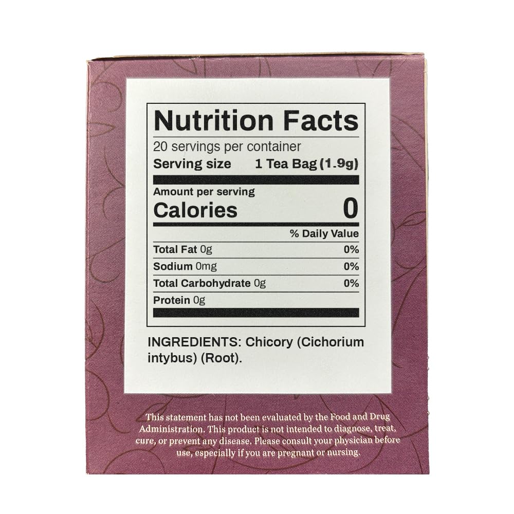 Positively Botanicals, Organic Chicory Root Herbal Tea Bags, 20 Count