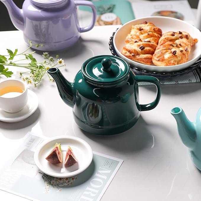 Sweejar 35 oz Porcelain Tea Pot, Teapot with Removable 18/8 Stainless Steel Infuser, Microwave & Dishwasher Safe Tea Maker