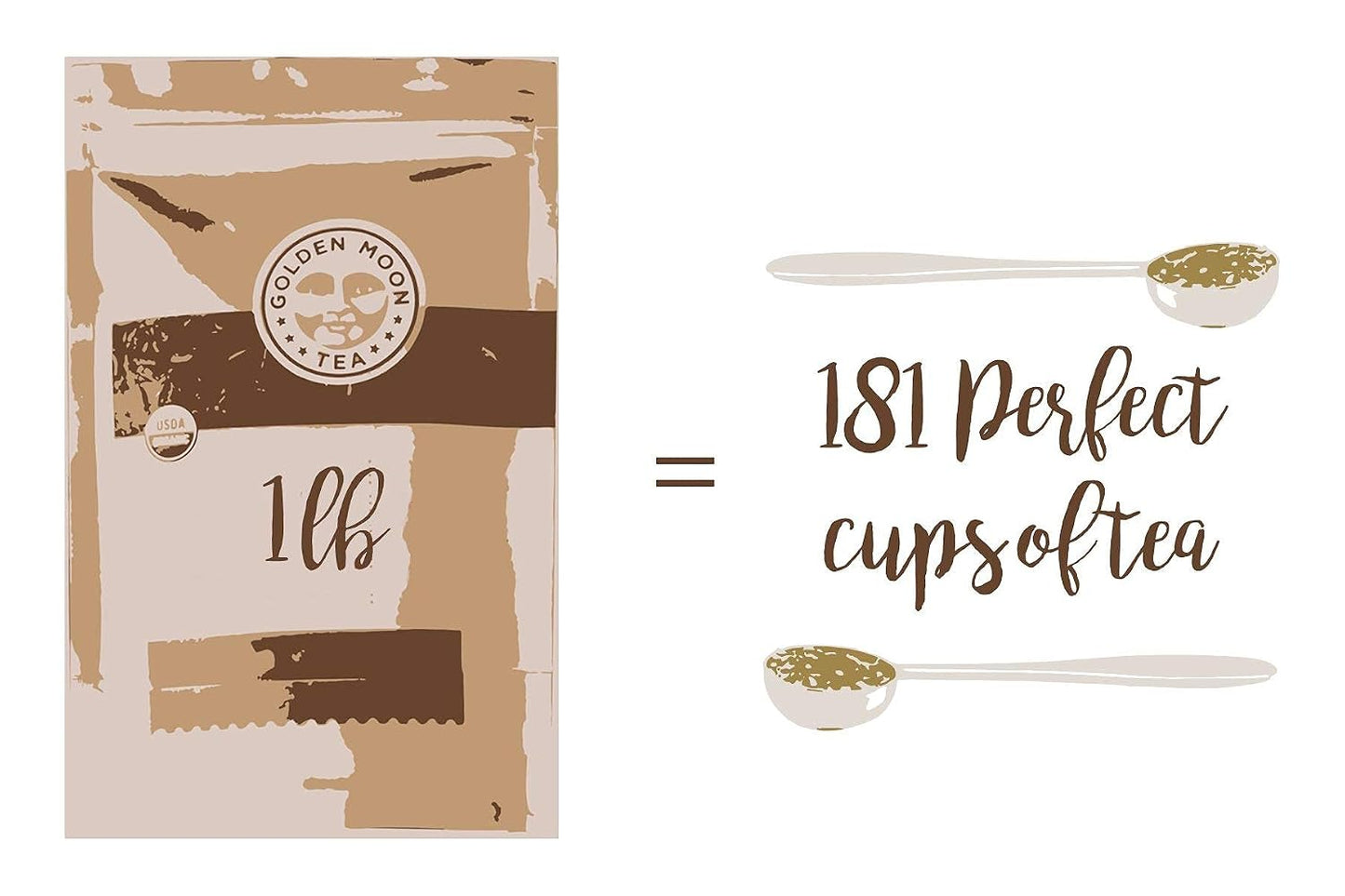 Golden Moon Tea, MASALA CHAI TEA, 181 Servings, Authentic Original Organic Recipe | Organic spiced chai – whole cardamom, cinnamon &amp; ginger. No artificial flavors. 181 servings, 1lb bulk.