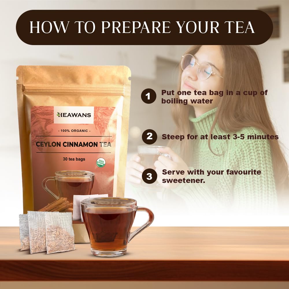 Heawans Organic Ceylon cinnamon Tea Bags