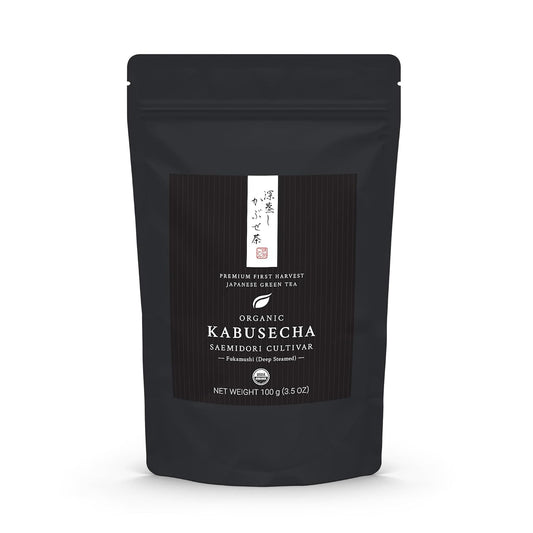 Organic Japanese Kabusecha - First Harvest Saemidori Cultivar - Fukamushi Deep Steamed - Shade Grown Sencha - Loose Leaf Green Tea - USDA Certified - 100g (3.5oz) bag