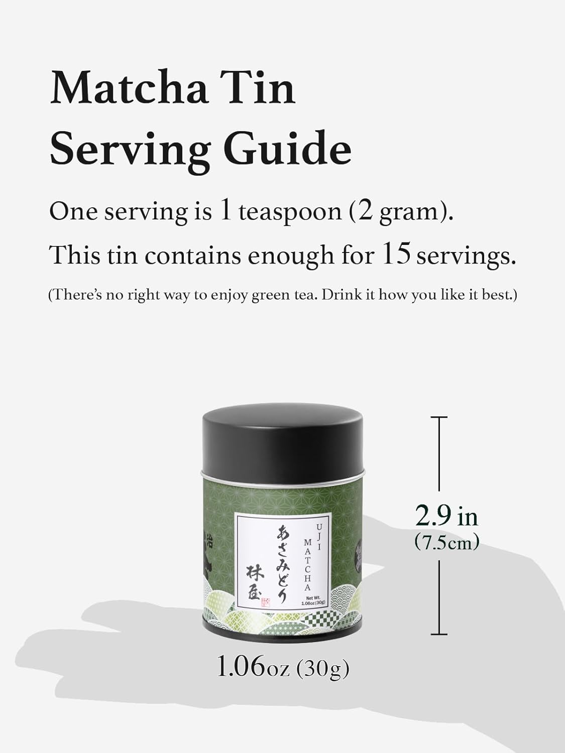 HAYASHIYA Matcha Powder - Asamidori - Kyoto Uji Ceremonial Grade, First Harvest Authentic Japanese Matcha Green Tea Powder (30g / 1.06oz)
