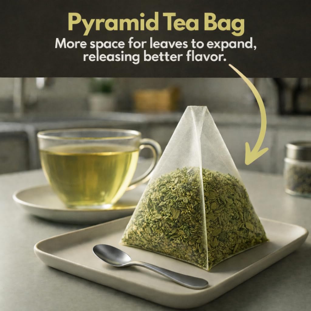Tozzy Organic Green Tea – 100 Count, Plant-Based Pyramid Tea Bags