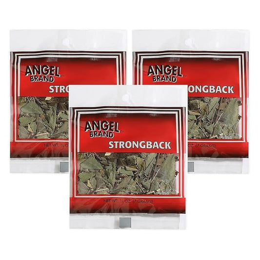 Angel Brand Jamaican Strongback Herb 0.25 oz Pouch Pack of 3 - Sourced from Fertile Land of Jamaica- Strongback Earthy,Woody & Bitter Flavor