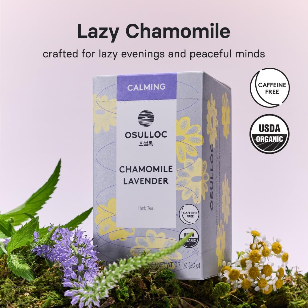 OSULLOC Chamomile Lavender, Calming & Caffeine-Free Blend for Relaxation and Calming Support, 20 Count, 1.27 oz