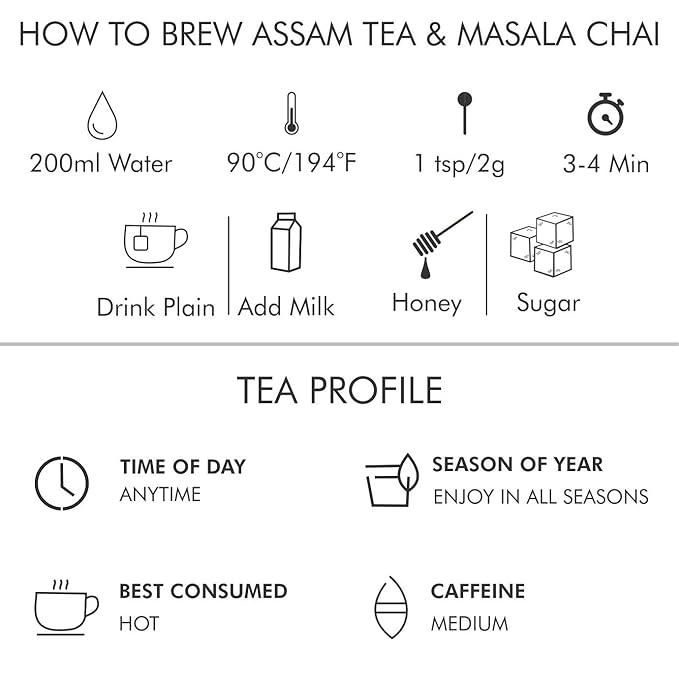 Octavius Indian Tea Collection in Handcrafted Pouches - 225 Gm | Assorted 3 Black Loose Leaf Teas | Indian Masala, Darjeeling, Assam | Premium Gift Box | 3 X 75 Each (2.64oz)