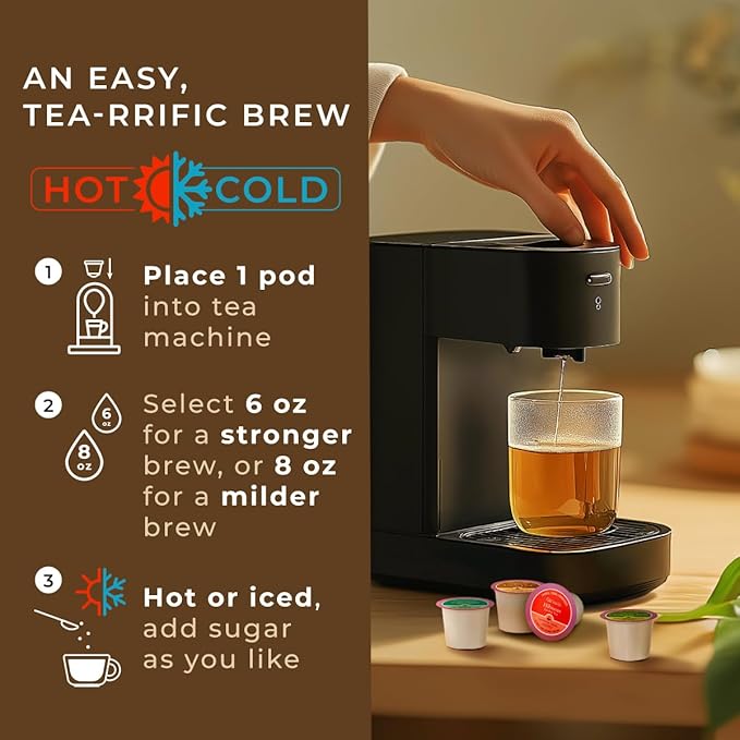 Gya Tea Co Purely Herbal Tea Pod Collection Gift Set (16 Count) - Different Flavors Assorted Variety Pack