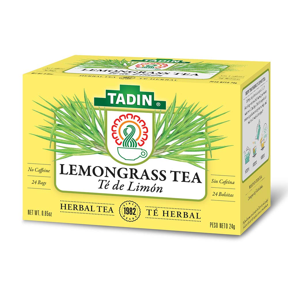 Tadin Lemongrass Herbal Tea. Caffeine Free. 24 Tea Bags. 0.84 oz. Pack of 2