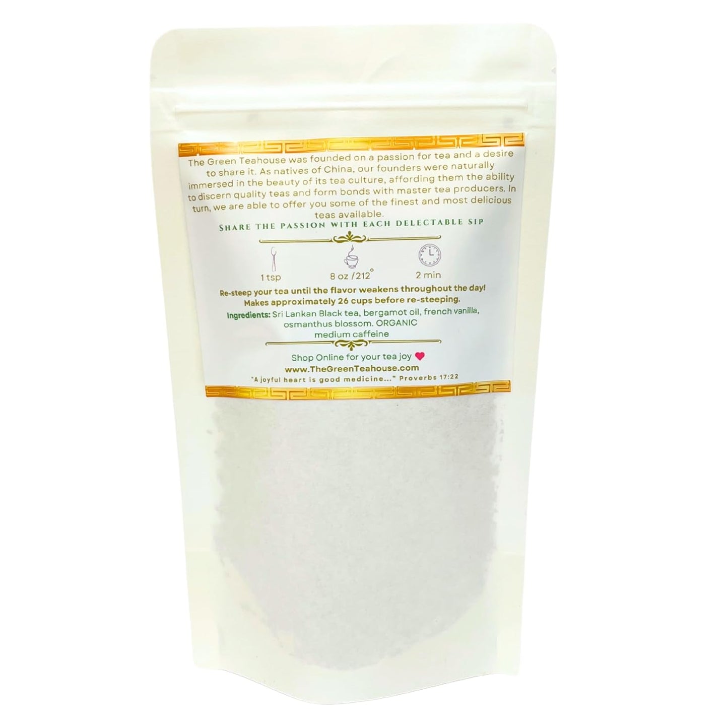 ORGANIC Earl Grey Loose-Leaf English Black Tea, 2oz, Naturally delicious, robust bergamont flavor.