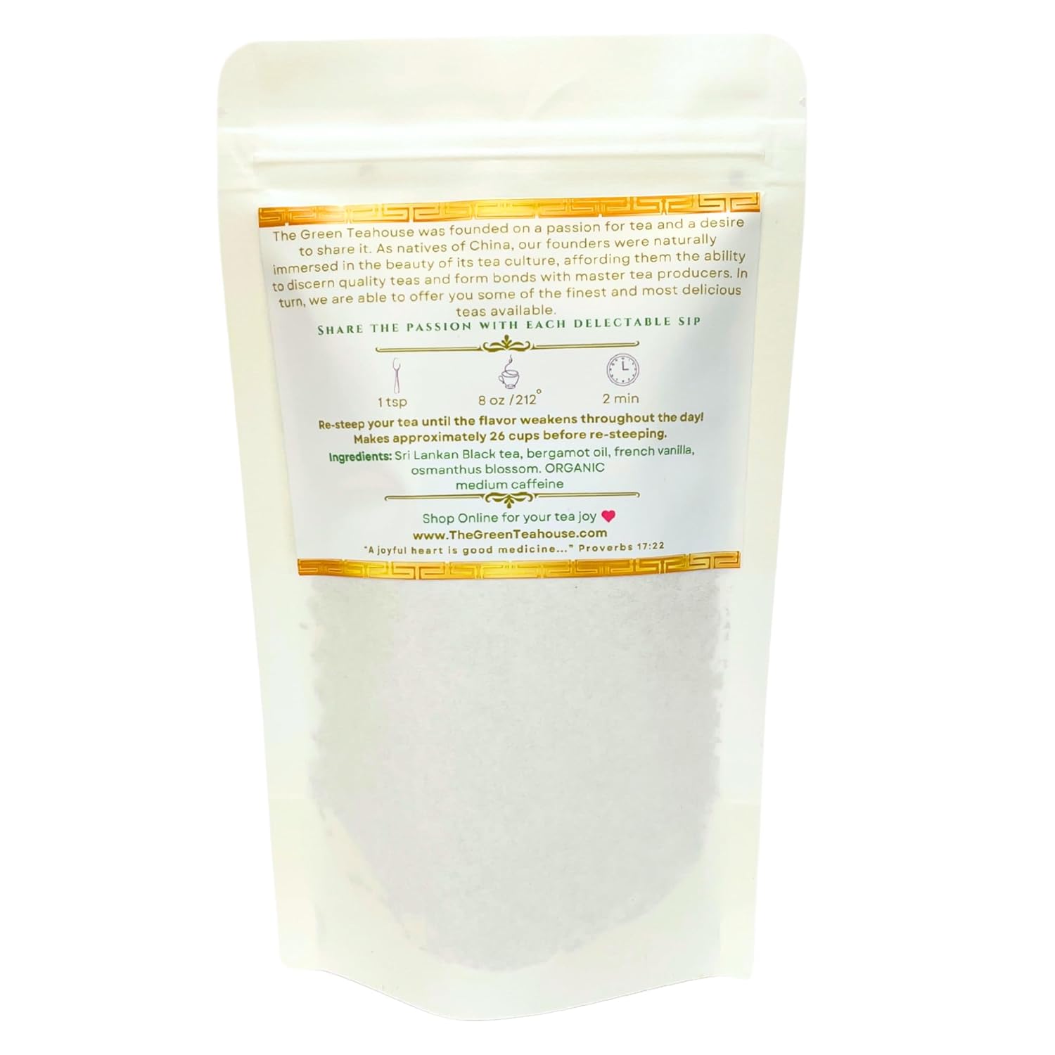 ORGANIC Earl Grey Loose-Leaf English Black Tea, 2oz, Naturally delicious, robust bergamont flavor.