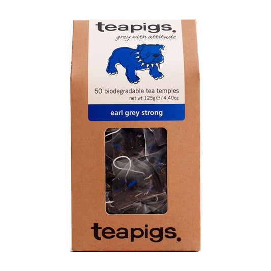 teapigs, Earl Grey Strong Black Tea, Made with Whole Leaves, Whole Leaf Tea Temples, 50 Count, Pack of 50, Bold, Bergamot-Forward Flavor