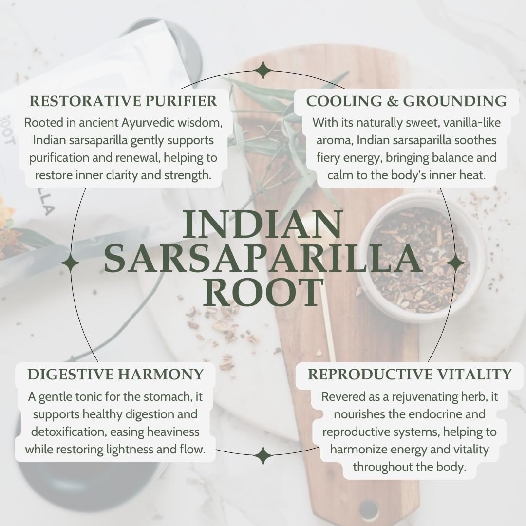 Elanen Naturals Organic Sarsaparilla Root 4 oz. (113g), USDA Certified Organic Indian Sarsaparilla Tea, Hemidesmus Indicus