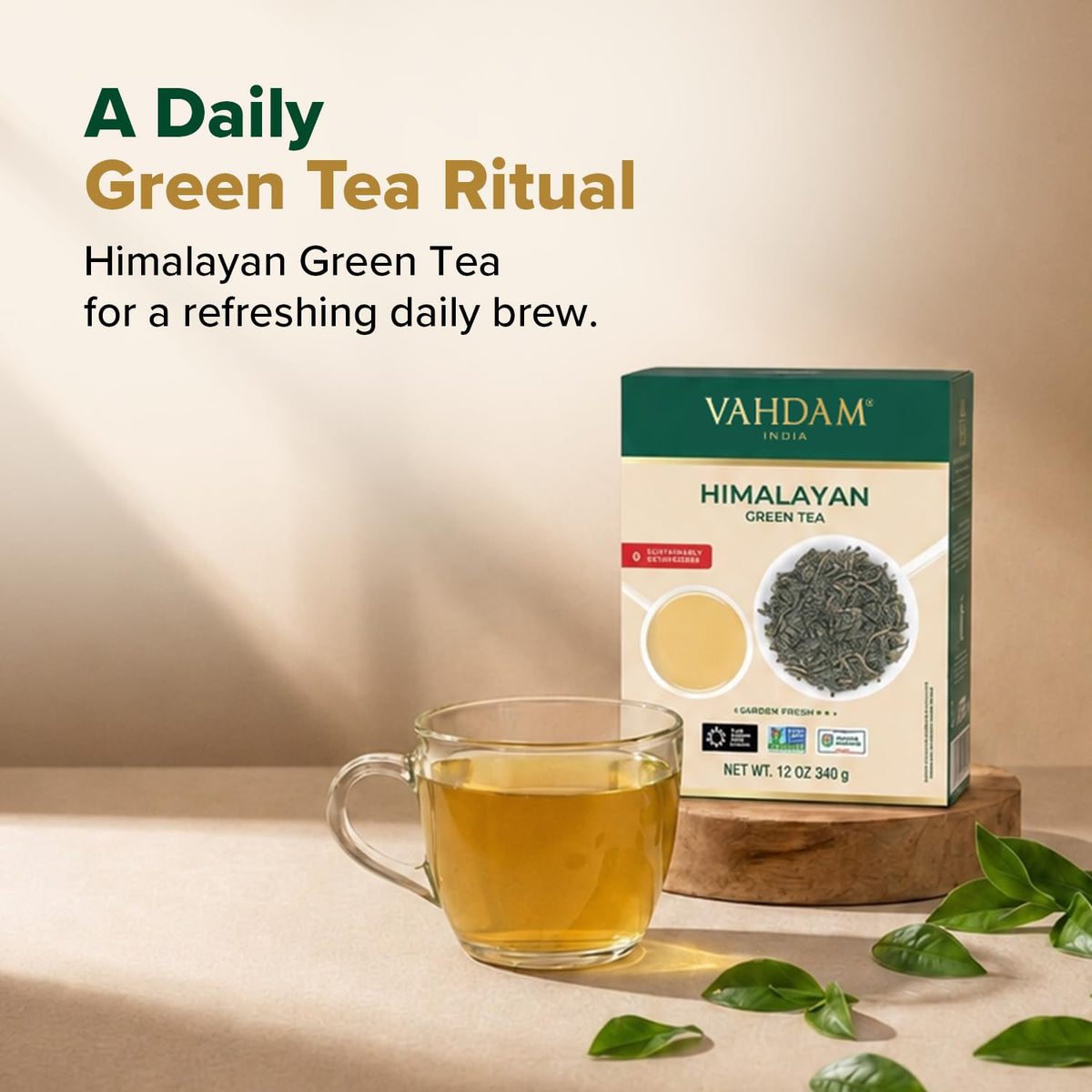 VAHDAM Himalayan Green Tea Loose Leaf (12oz|170+ Cups) Long Leaf Green Tea