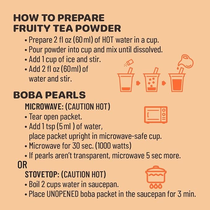 Boba Bundle Kit 10 Serv. Instant Bubble Pearl Variety Milk Tea Kit with Authentic Brown Sugar Tapioca Pearls by Yulu Foods - Ready in Under 1 Minute, Includes Paper Straws - Gift Box, Holiday (Classic, Mango Peach, Passionfruit)