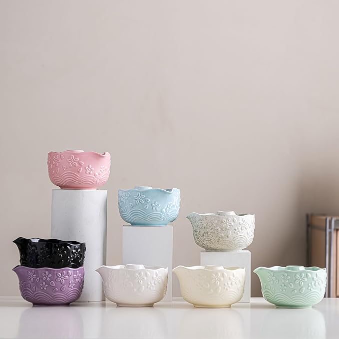 ZenMasters Pink Matcha Set – Premium 7-Pc Matcha Starter Kit w/Ceramic Pour Bowl, Stainless Sifter Canister, Bamboo Whisk & Scoop, Holder & Tea Towel – Modern Aesthetic Gift Set