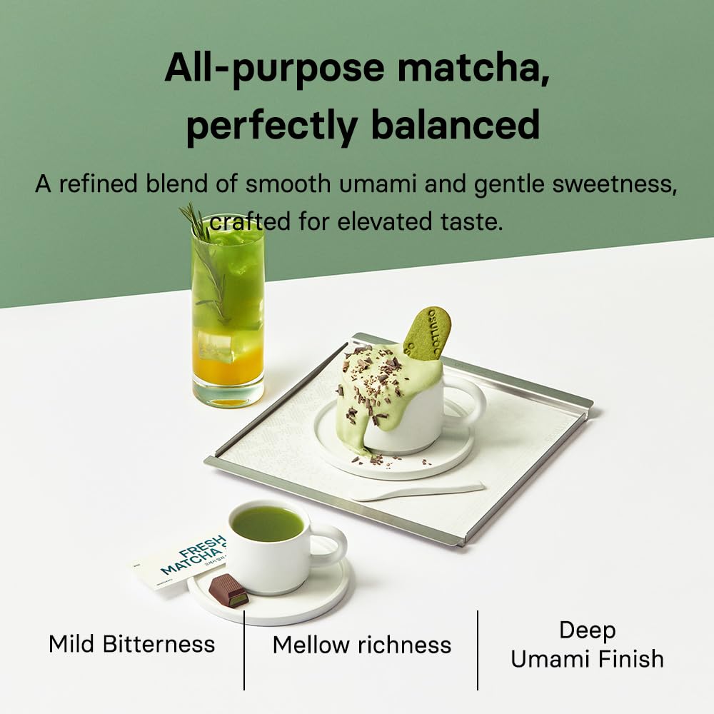 OSULLOC Volcanic Isle Premium Korean Matcha Powder, 60 g | Organic Korean matcha from Jeju’s volcanic soil, crafted for lattes, baking, smoothies, and smooth everyday tea rituals