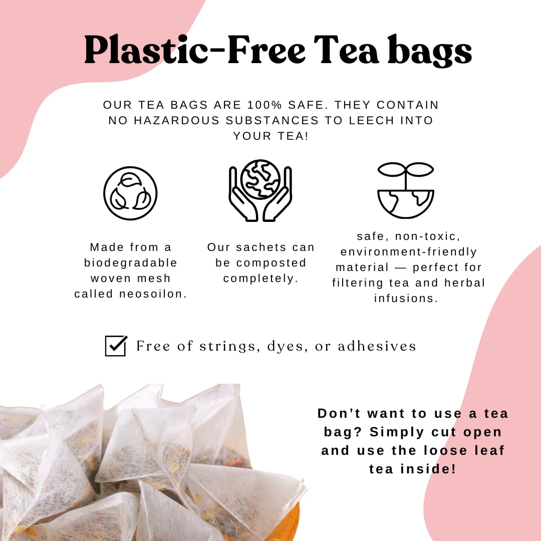 Organic Spearmint Tea Loose Leaf Tea Bags – Hormone Balance for Women, PCOS Support, Perimenopause, Cortisol, Tulsi, Dandelion, Licorice, Caffeine Free AIP Cycle Support Herbal Blend, 15 Count