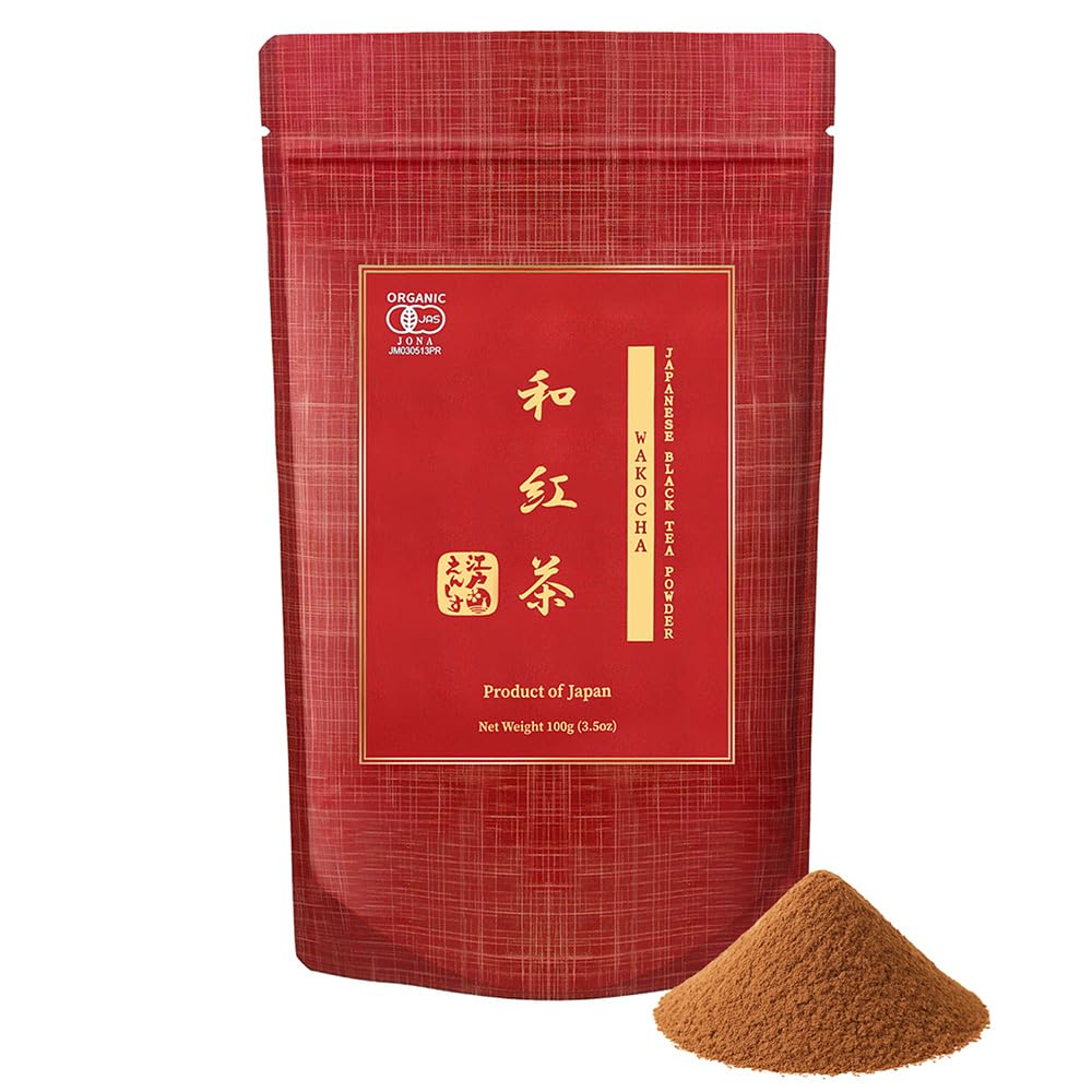 YEDOENSIS KYOTO Wakocha - Organic Japanese Black Tea Powder (3.5 oz) | Japanese Wakocha Powder, Smooth Malty Sweetness for Milk Tea, Grown and Crafted in Japan, Certified Organic