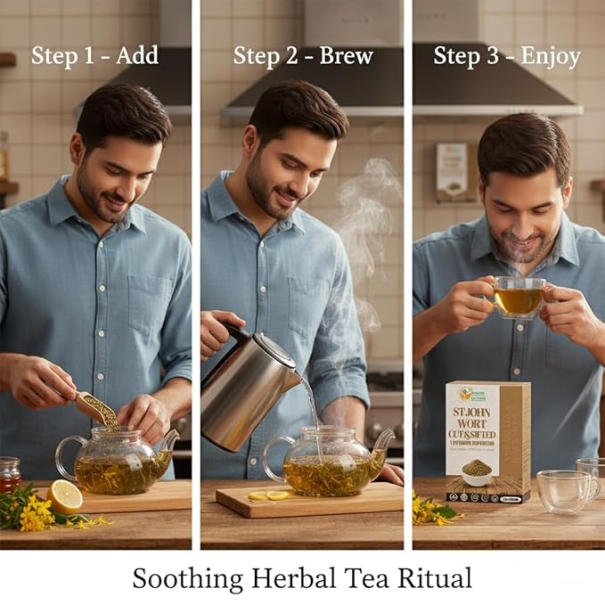 Herbs Botanica St. John’s Wort 4 oz, Premium Dried St. John Wort Herb Cut & Sifted, Perfect for Herbal Tea, Tinctures & DIY Remedies