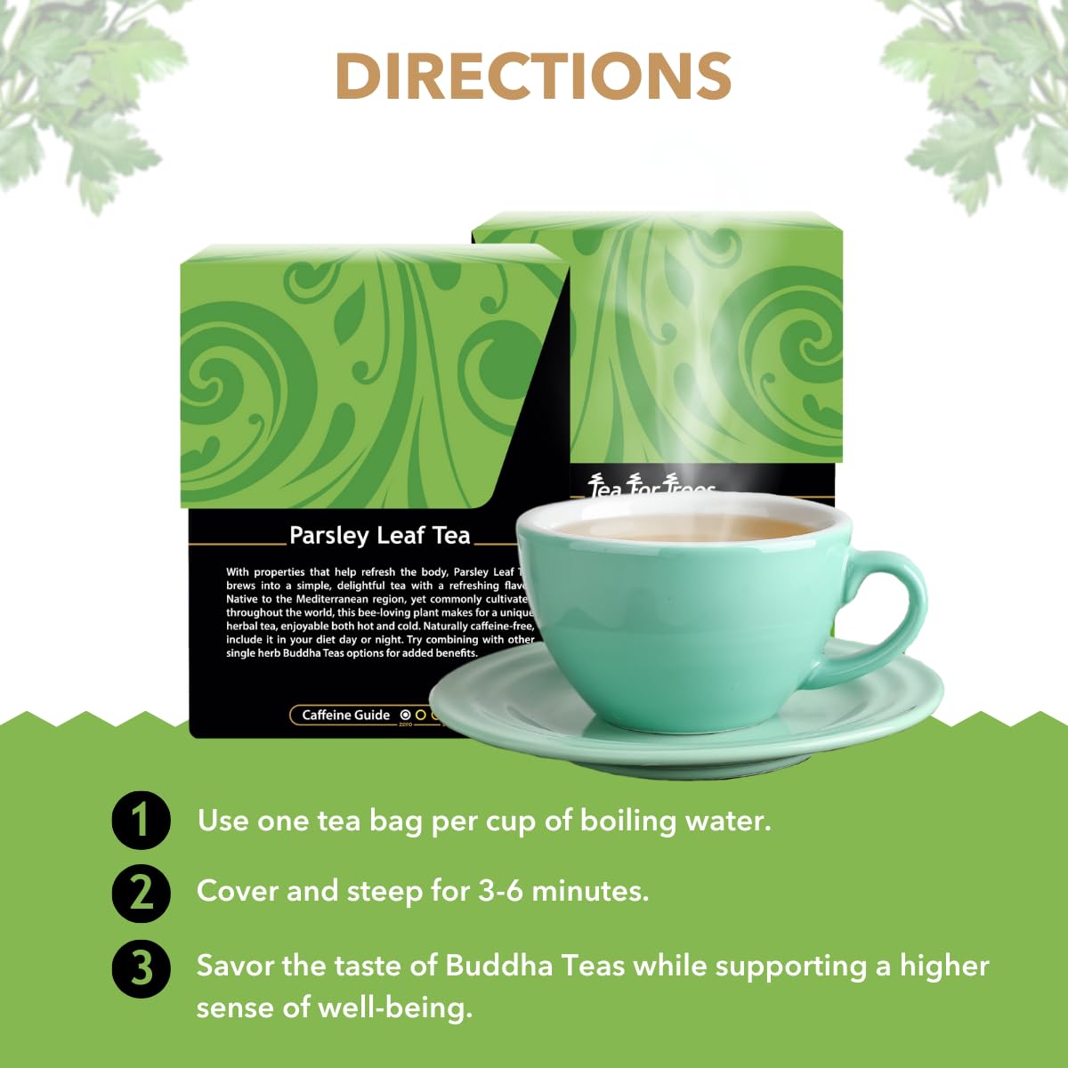 Buddha Teas Organic Parsley Leaf Tea - Herbal Tea, Caffeine Free