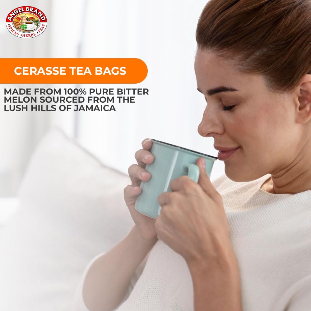 Jamaican Cerasse Tea Bags | 24 Count | Box | Bitter Melon Detox Blend | Authentic Jamaican Cerasse Tea